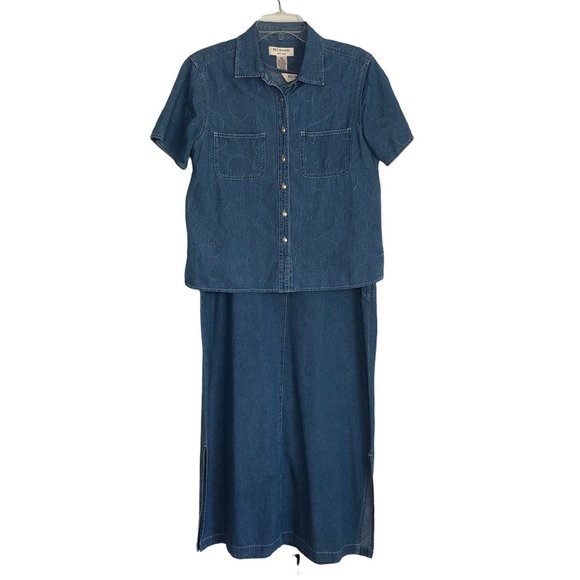 Bechamel Dresses & Skirts - Bechamel Petites Vintage Chambray Maxi Dress with Jacket Petite Medium